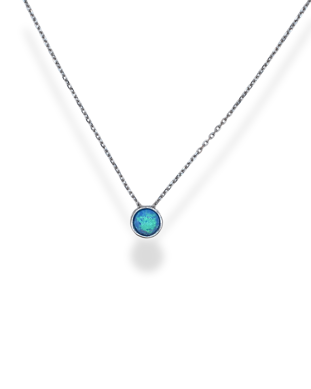 Silver opal necklace