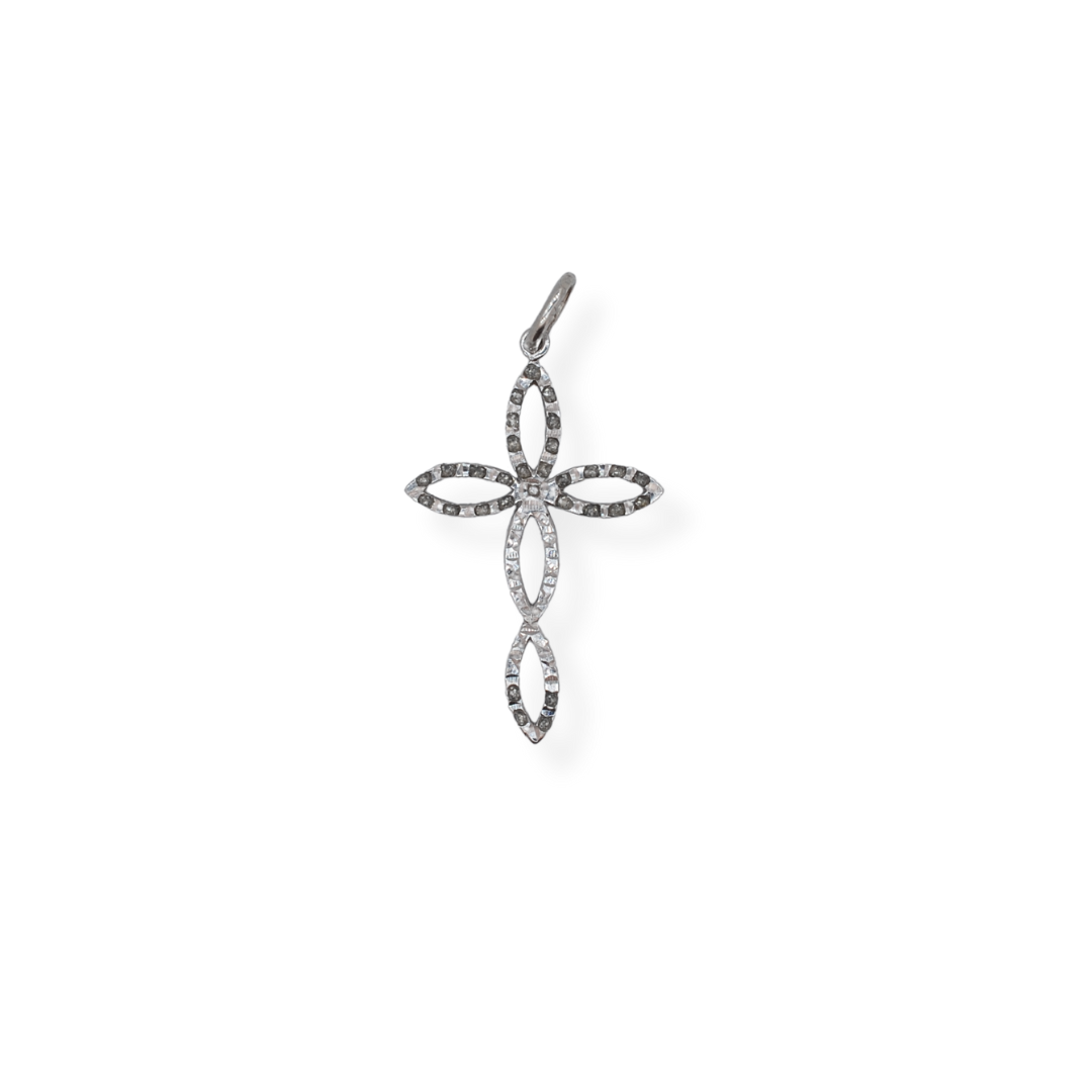 Silver cz cross pendant