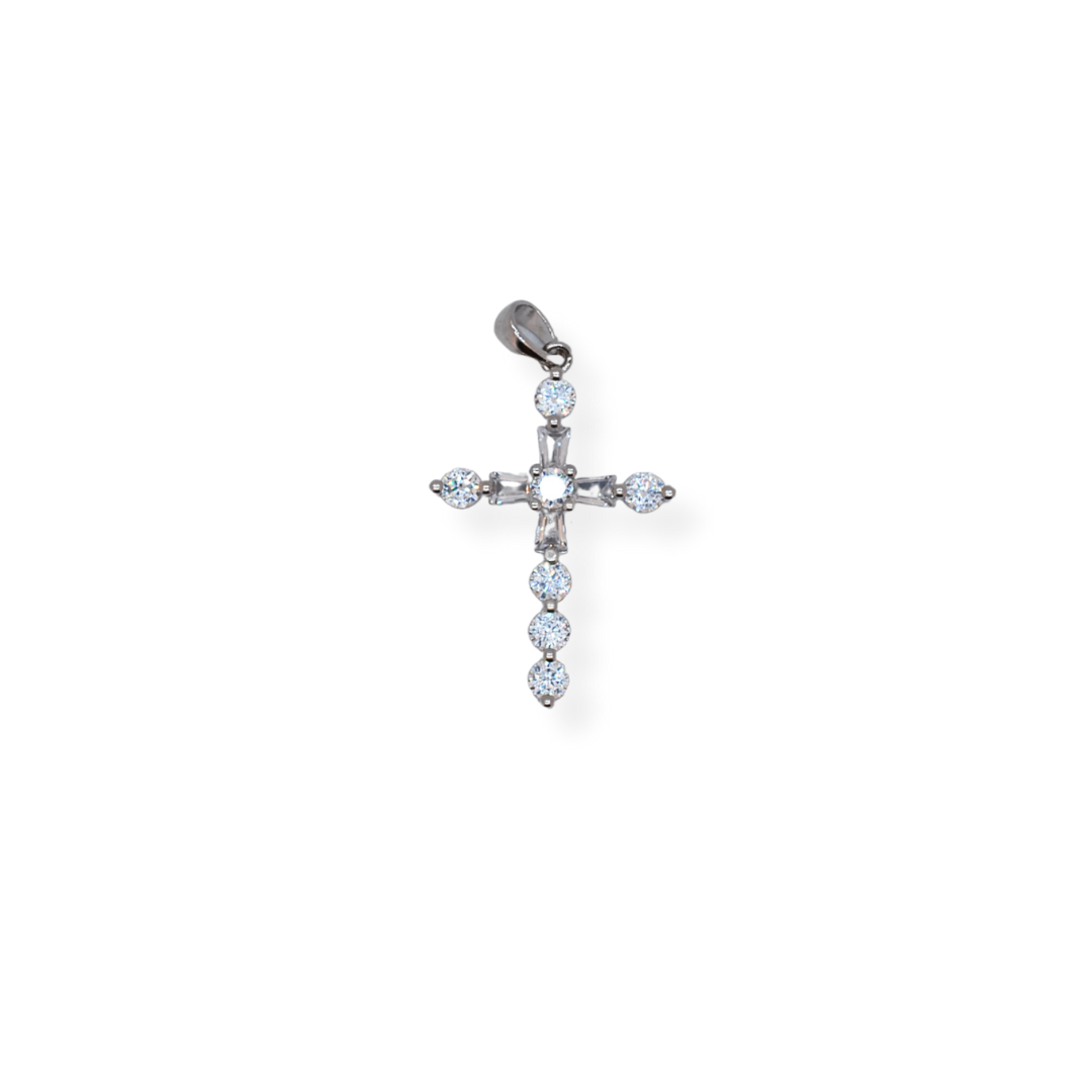 Silver cz cross