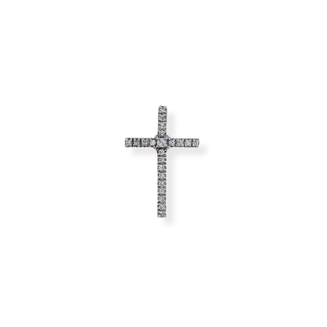 Silver cz cross