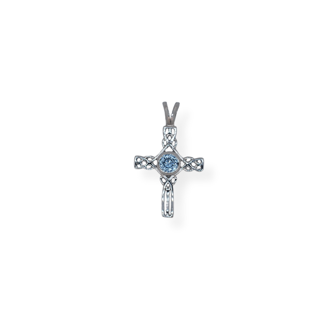 Silver cz cross pendant