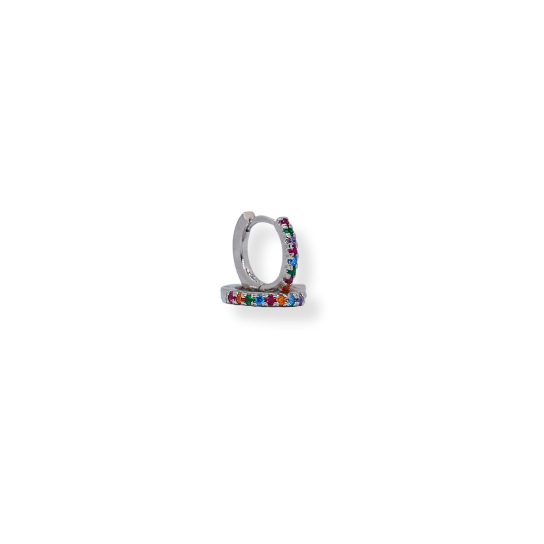 Silver colourful cz earrings