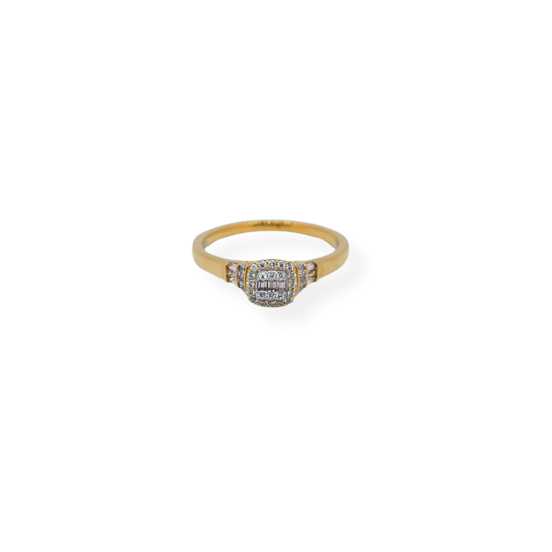 Gold plated cz ring