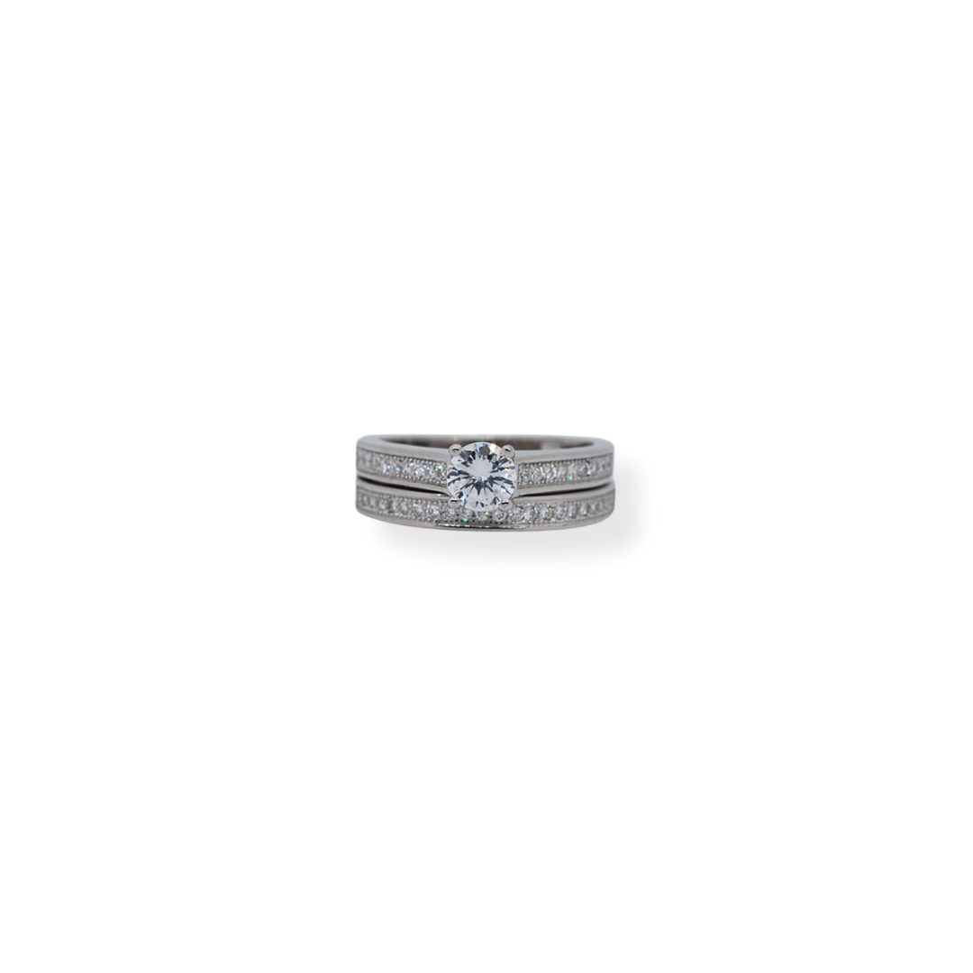 Silver cz twinset ring