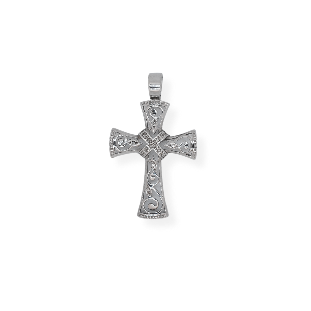 9ct gold diamond cross