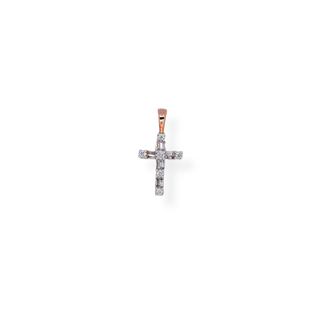 9ct gold diamond cross