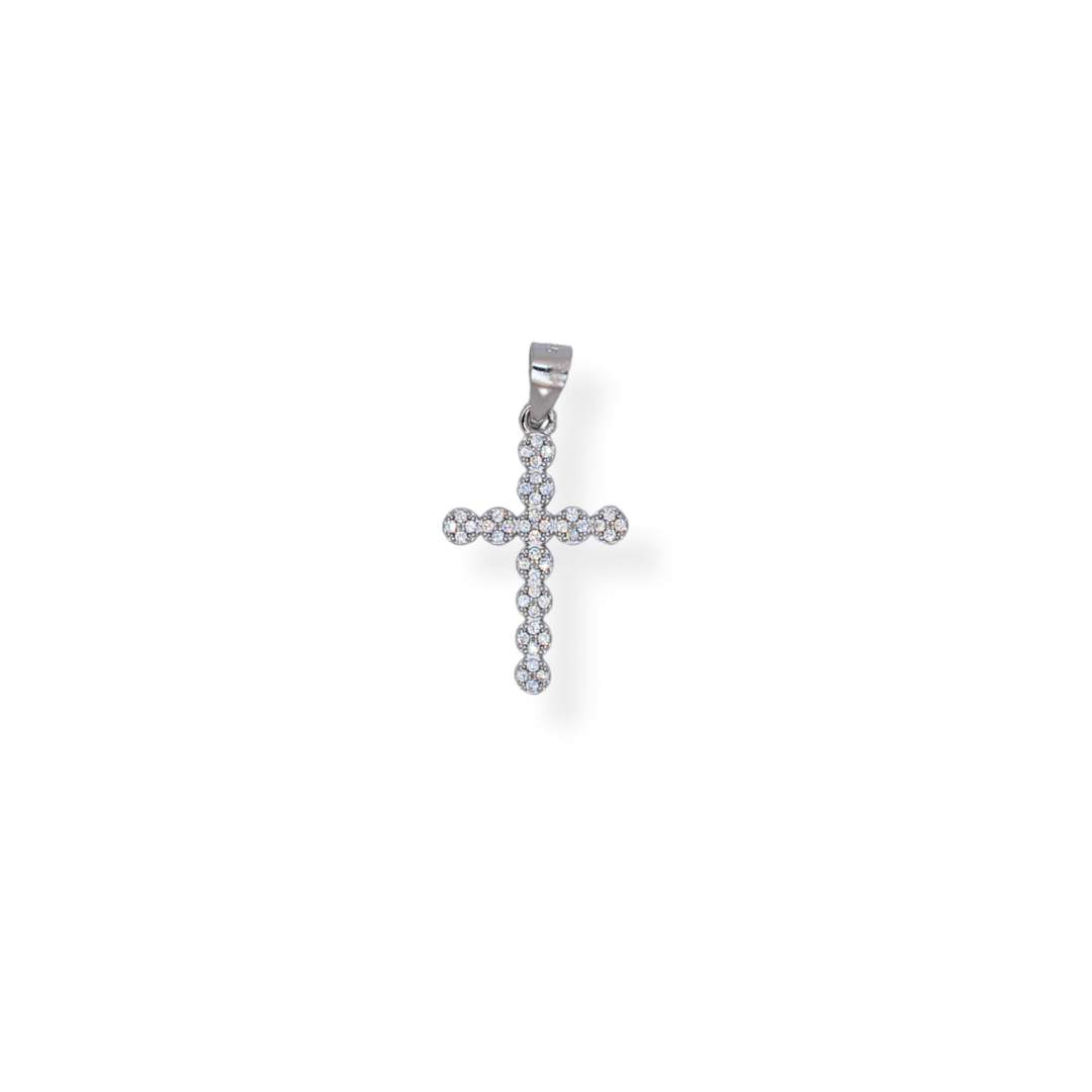 Silver cz cross pendant