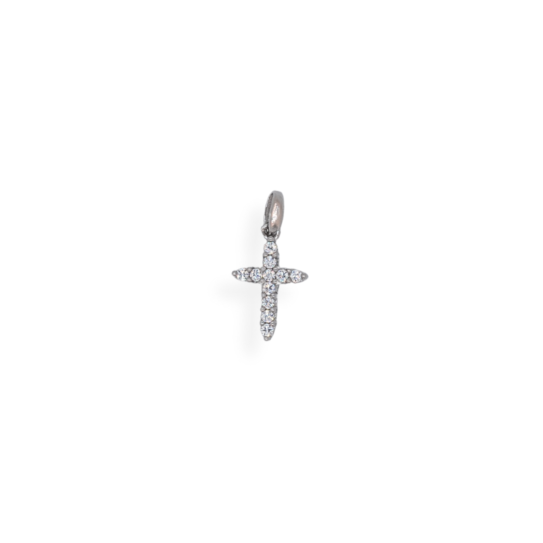 Silver cz cross pendant