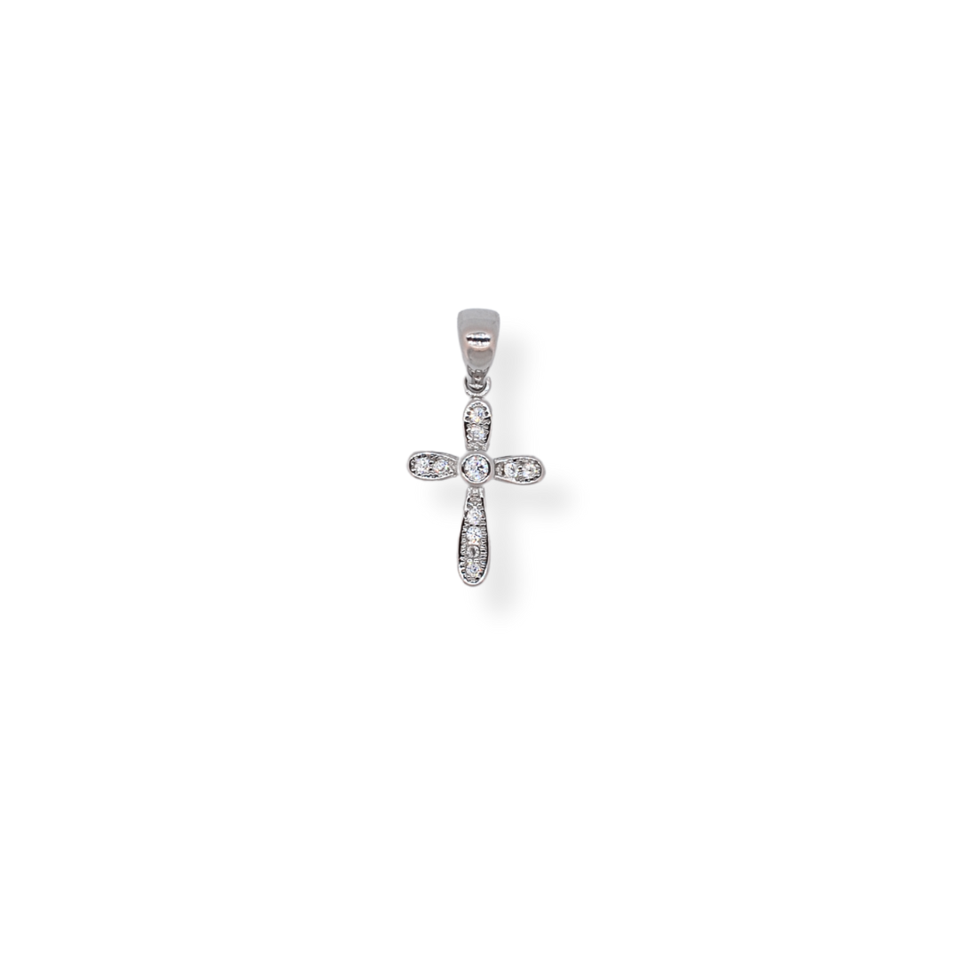 Silver cz cross pendant