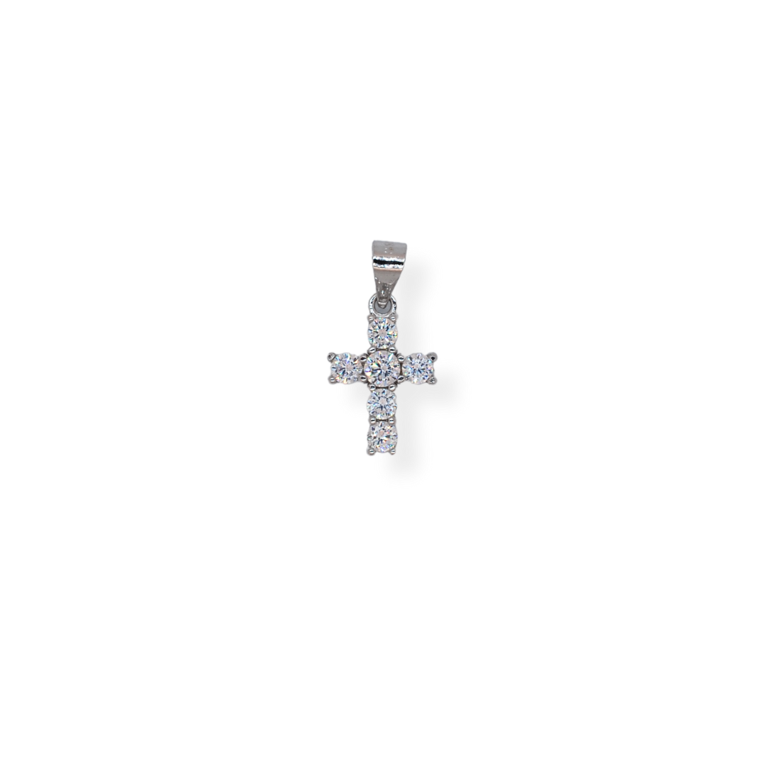 Silver cz cross pendant