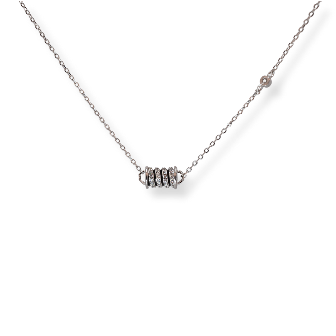 Silver cz pendant necklace