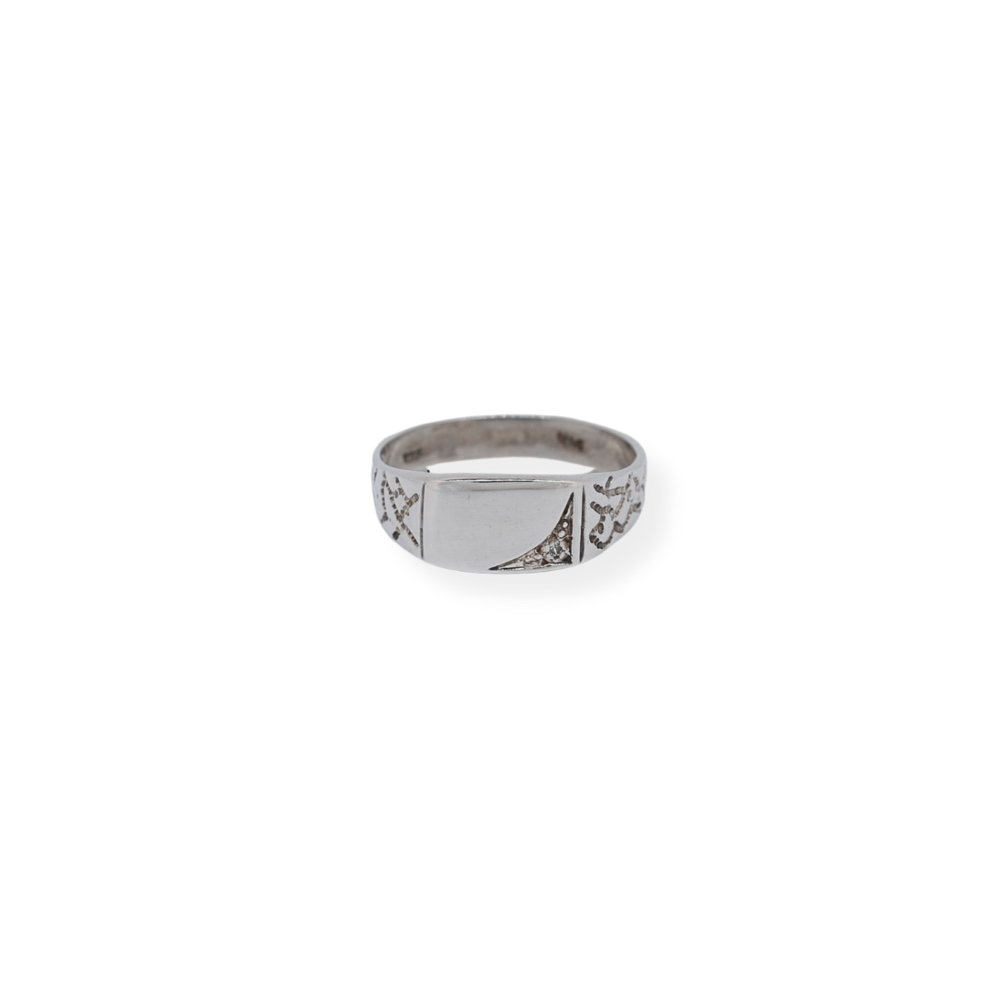 Silver square ring