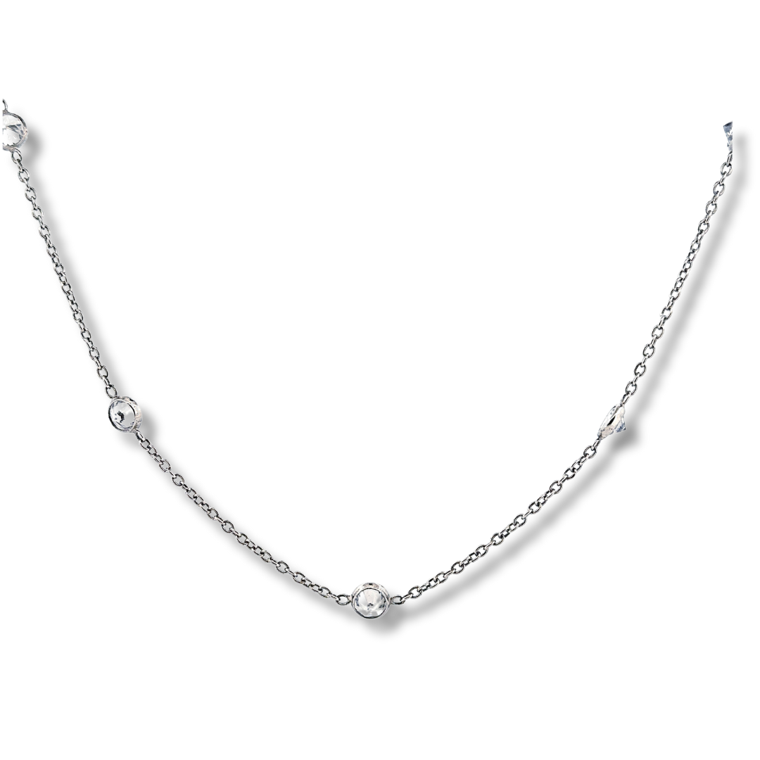 silver cz necklace