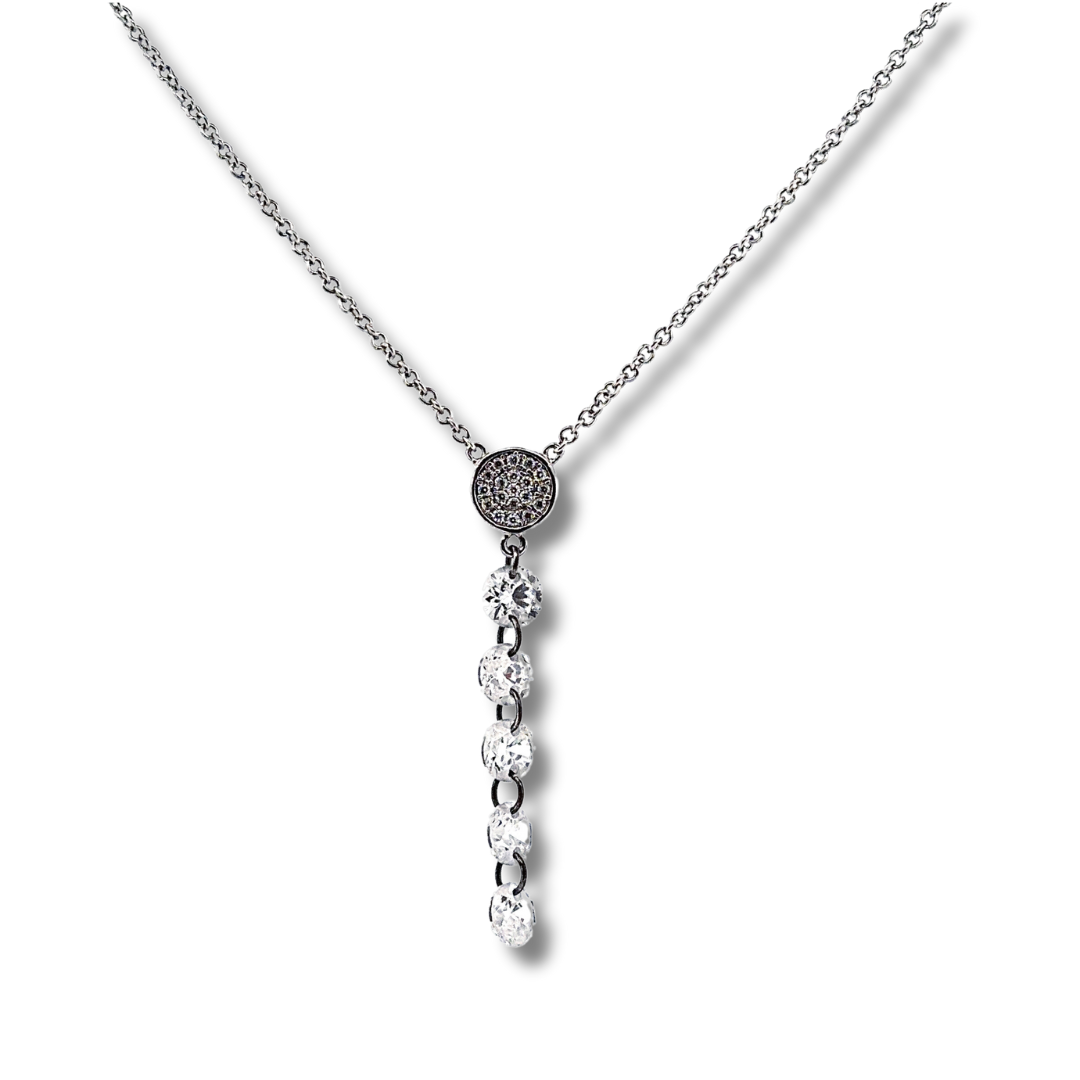 silver cz necklace