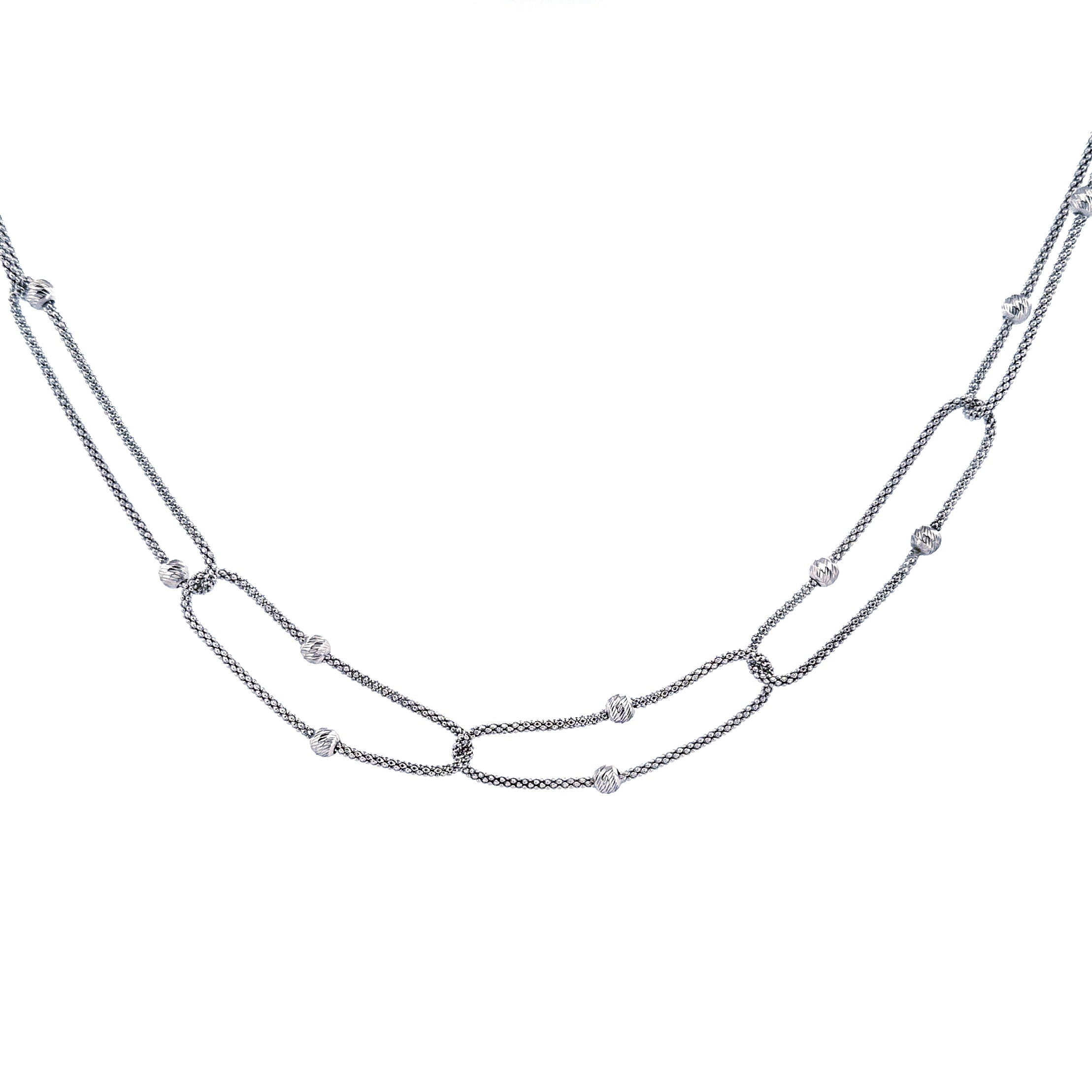 silver fancy bead chain