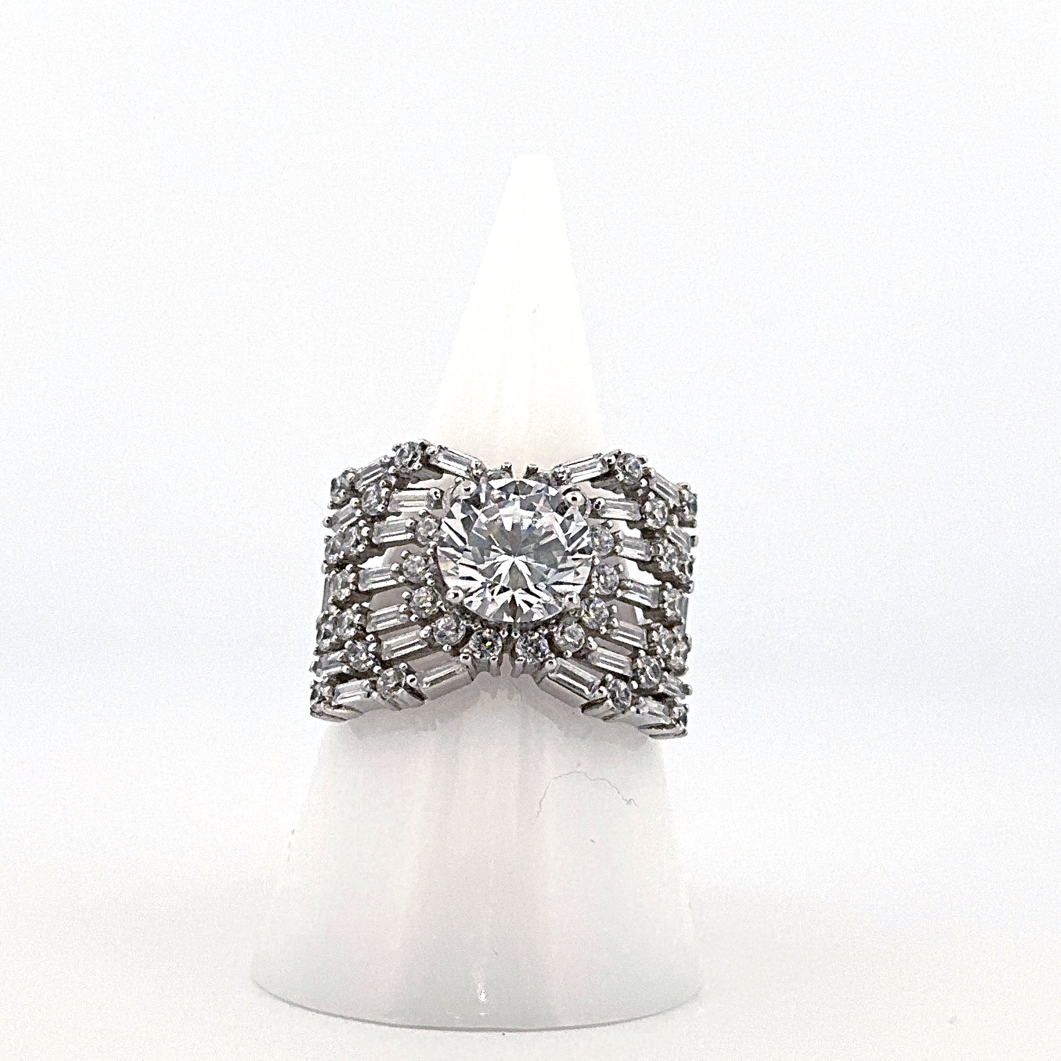 silver cz ring