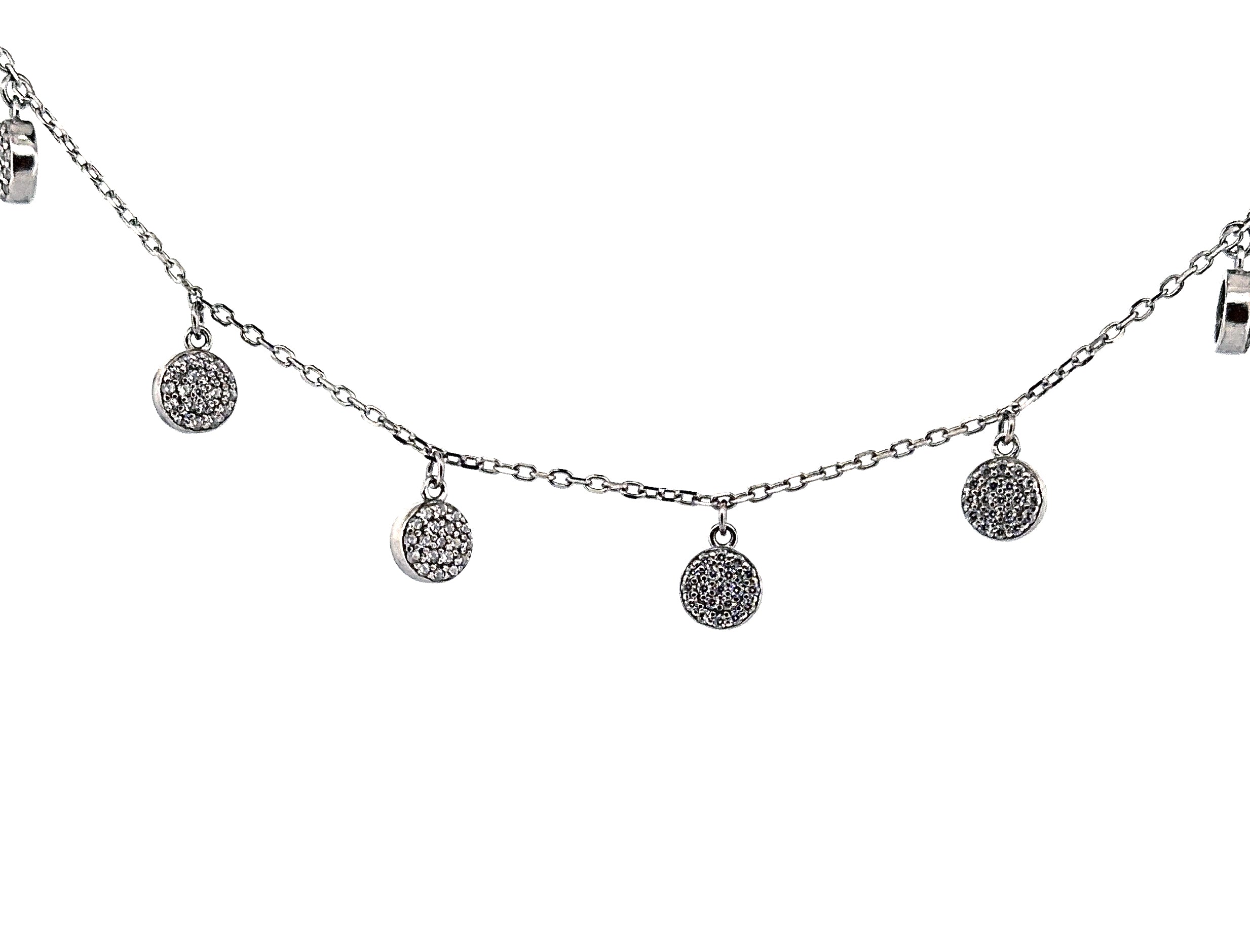 silver cz necklace