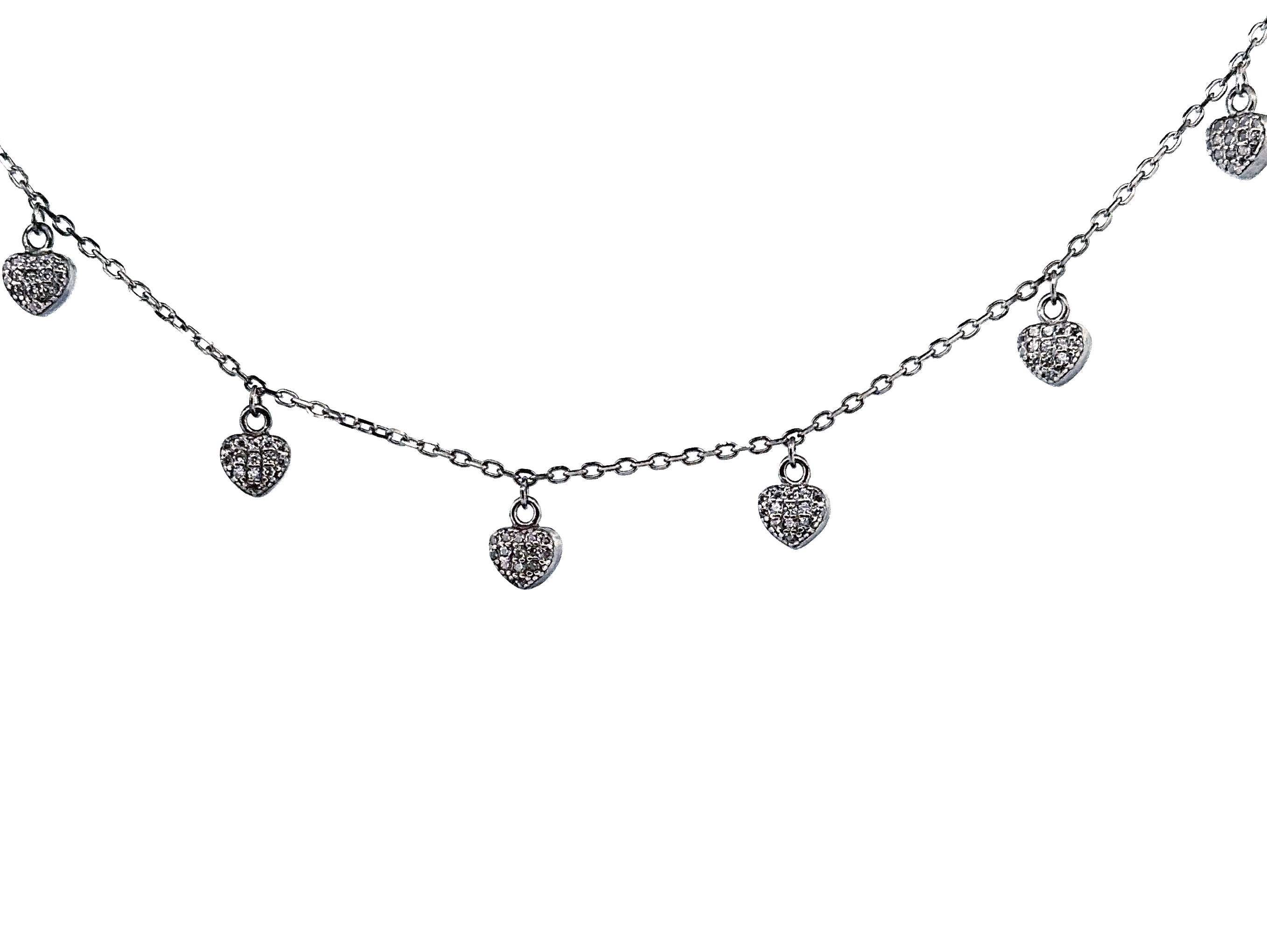 silver cz necklace