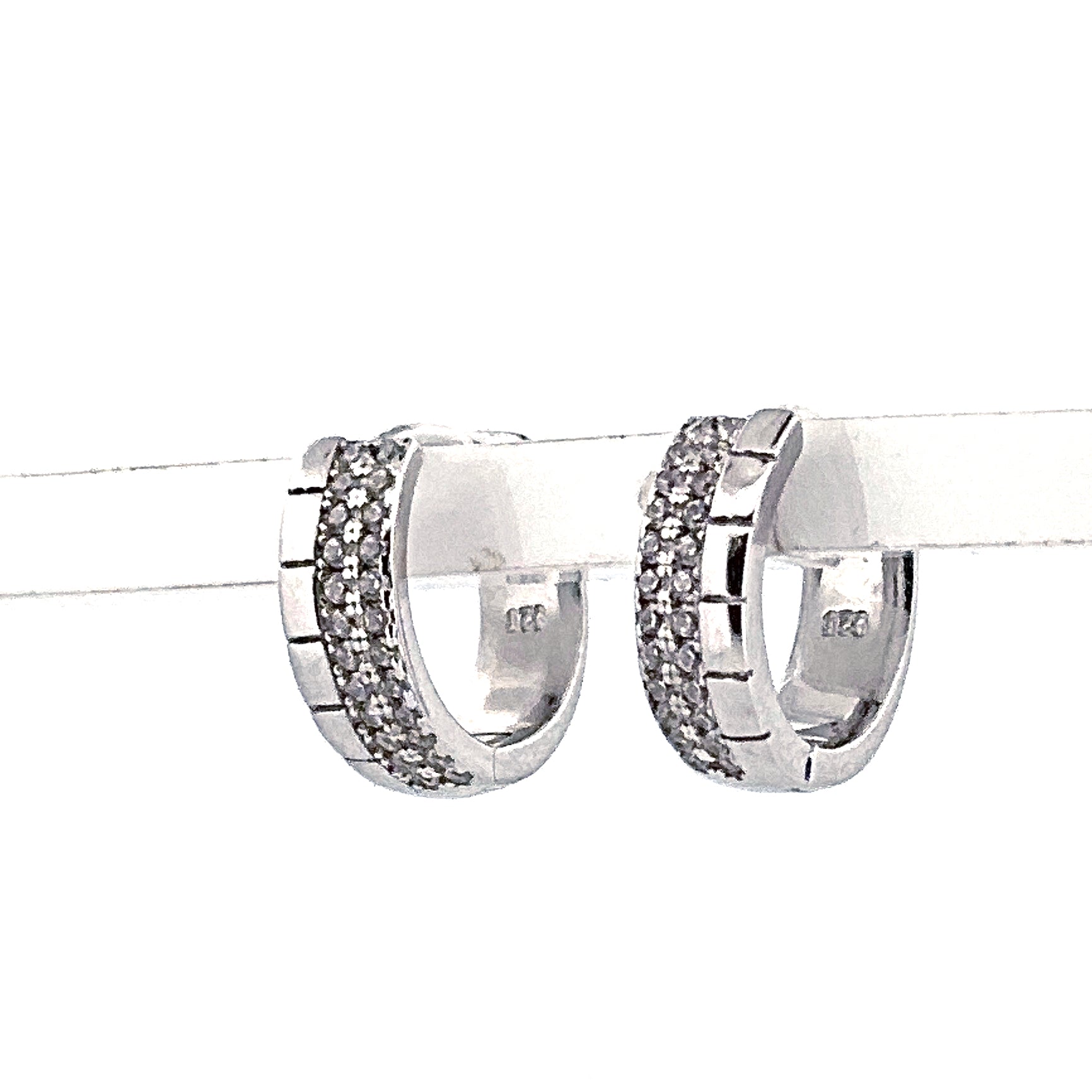 silver cz earrings